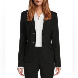 BOSS by Hugo Boss Jabina Stretch Virgin Wool Blend Notch Lapel Blazer 0
